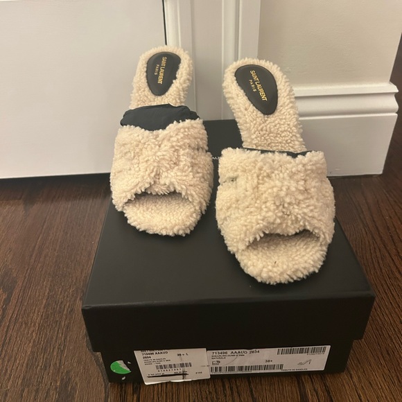 Saint Laurent Shearling Heel Slide NWT - Picture 3 of 8